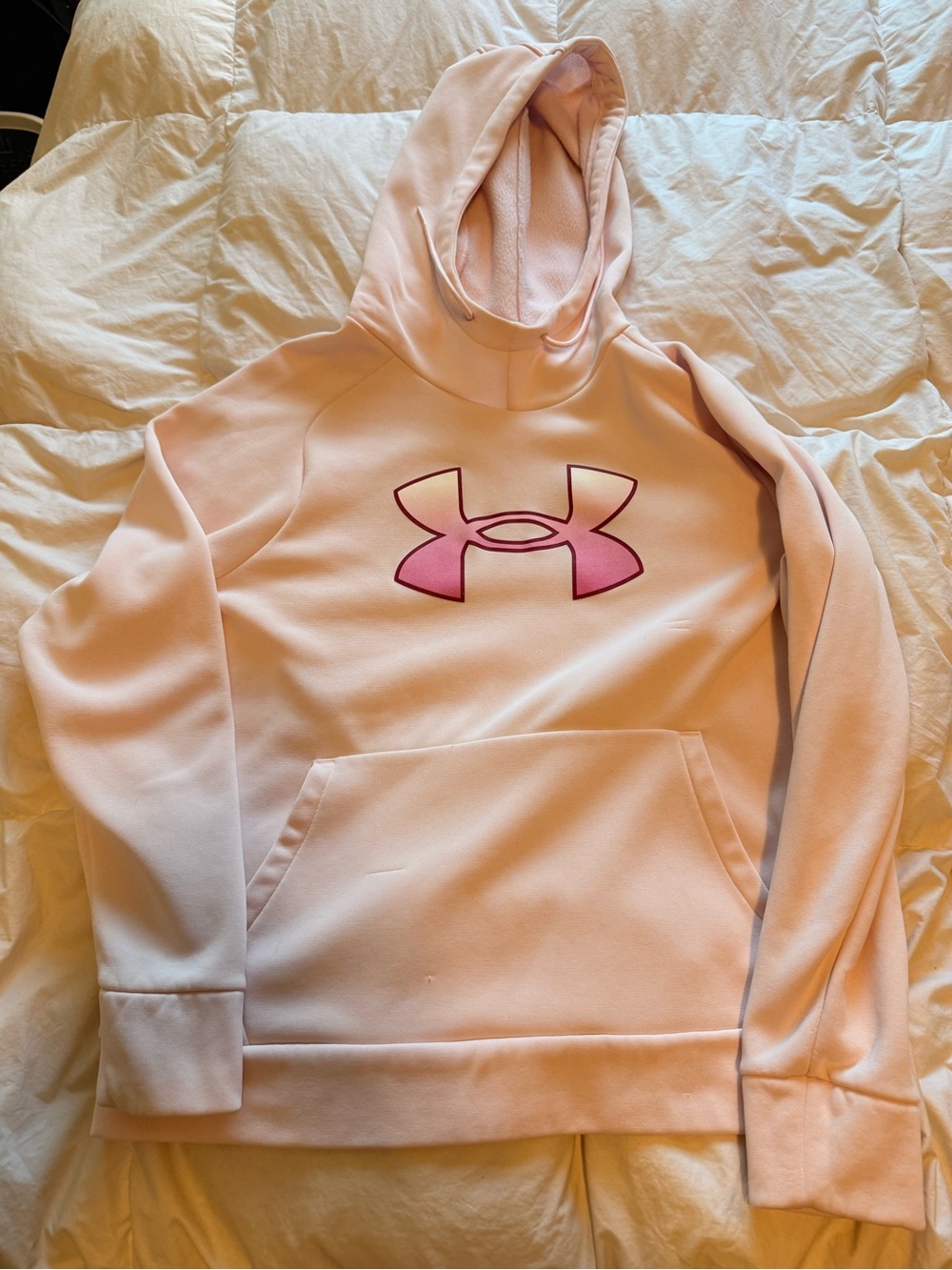 Under Armour Light Pink Hoodie with Magenta Logo